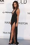 Alessandra ambrosio braless in sheer plunging costume