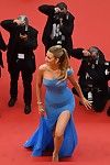 Blake spry breasty and leggy in revealing blue suit