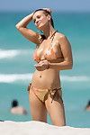 Joanna krupa boob button fall in compact sequined bikini