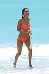 Victoria justice fabulous in diminutive orange bikini at the beach