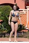 Gemma atkinson titsy in floral bikini poolside
