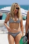 Ellie goulding rounded in a striped monochrome bikini