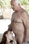 This fantabulous red head is so sexually aroused again, that this girl commands our auspicious Oldje to engulf her pussy. What could this dude do, refuse this sticky teen lady! The grandpapa knows that this girl will bring him delightful moments So this d