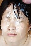 Japanese lass getting rough bukkake facial spermshooting