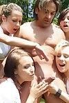 Schoolgirls come across a nudist colony and end up jacking off and swallowing a boy s ramrod