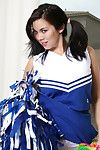 Doll mai ly plays around in her fabulous cheerleader clothing