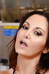 Bosomy cougar Ava Addams deepthroating cucumber at the same time as seducing younger chap
