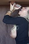 Largest tit mama Sandra Otterson giving head and hand gig at the gloryhole