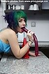 Perverted alt beauty immeasurable gullets sex-toy and swelling her a-hole with massive anal sex-toy co