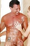 Babes Alexa Tomas and Jillian Janson soap stallion in baths and jerk his dick