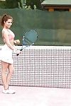 Appealing Euro princess Antonia Sainz finger smoking twat on tennis court