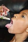Ebony model gives dick sucking for unmerciful cream in gullet
