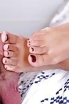 Dark brown fox Giselle has her untamed feet licked and toes sucked