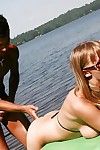 Lecherous adolescent in sunglasses has a foursome groupsex outdoor