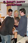 Smoking hungry golden-haired MILF Barbi Sinclair dresses as doxy and goes to a college groupsex munch where that babe screwed each single guy.