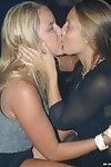Hardcore girl-on-girl adorers making out in public
