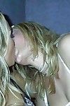 Hardcore girl-on-girl adorers making out in public