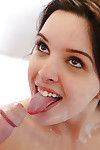 Brunette hair girlfriend Natalie is giving a smooth and effervescent fellatio