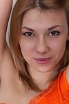 Alisia shows off her bushy pits early although curled up on the sofa. Striptease from her orange clothing to her lingerie, her bushy love-cage is shown off halfway through. Herself appealing and joyous as this babe strips.