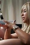 Saucy housewife jerks off a intense knob and tastes a creamy cum flow