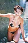 Mikie Hara Chinese fall in love with having amazing time in water in baths suits