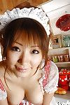 Fuckable Japanese hotty with splendid meatballs Reon Kosaka erotic dance in the kitchen