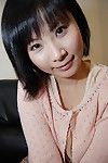Japanese darling Minori Nagakawa striptease down and exposing her hirsute bawdy cleft