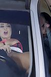Perspired Euro pornstar Anissa Kate giving a dick sucking in public parking lot