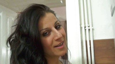 Amateur housewife Rosi masturbates her trimmed vagina and vagina lips