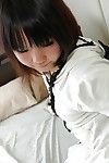 Eastern teen Chihiro Tanabe undressing and spreading her clits in close up
