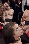 Four naked submissive girls serve & fuck in a bdsm orgy of lifestyle players, mean mi