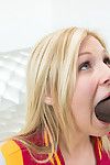 Young blond Scarlet Red delivers POV oral play to huge black pride