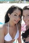 Teens Jazlyn, Shay and Savannah in bikini mouth to mouth at the gathering outdoor