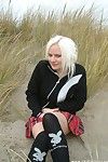 Cheeky fairy-haired beach babes masturbating in dunes