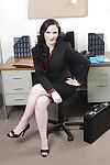 Office MILF in glasses Caroline Pierce showing skinhead pussy at plough