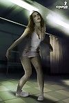 Cosplay featuring walking dead zombie in nurse uniform naked