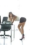 Office babe Maria Rya reveals her pornstar ass and long legs
