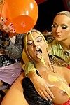 Glamour lesbos getting messy in catfight orgy