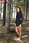 Outdoor undressing action from an adolescent teen babe Lorette