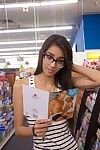 Sweet latina in the supermarket
