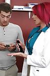Buxom pharmacist Anna Bell Peaks and her pierced nipples giving titjob