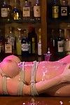 Sexy hooker gets bound whipped  drilled by lesbian bartender