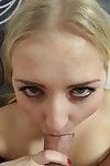 Sweet looking blonde whore Cayla giving a stunning fellatio