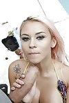 Big tits girl with sexy tattoos Bianca B pleases big stick with a fellatio