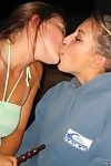 Hardcore lesbian lovers making out in public