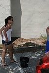 Ashley storm washing car and prostate play huge pecker public