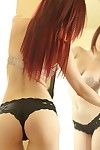 Slight average redhead in panties