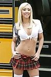 School girl Jessica Lynn exposes her pussy and butthole upskirt