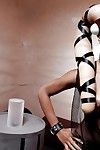 gros seins Ébène Babe Rihanna Rimes caressant pornstar Chatte dans Cosplay tenue