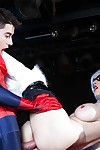 Busty blonde Mila Milan delightful hardcore doggy copulation in latex cosplay outfit